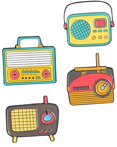Artibetter Épingles en Alliage de 4 Pièces pour Vêtements en Forme de Phonographe, Accessoires Mode Simples et Élégants, pour Banquets et Cadeaux Ludiques Style Aléatoire