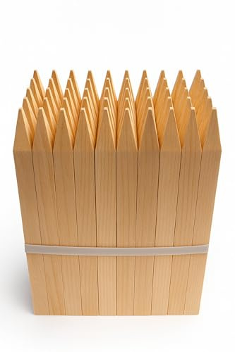 FERRETELIX® Lot de 50 piquets en bois 60 cm de long 3 x 3 cm