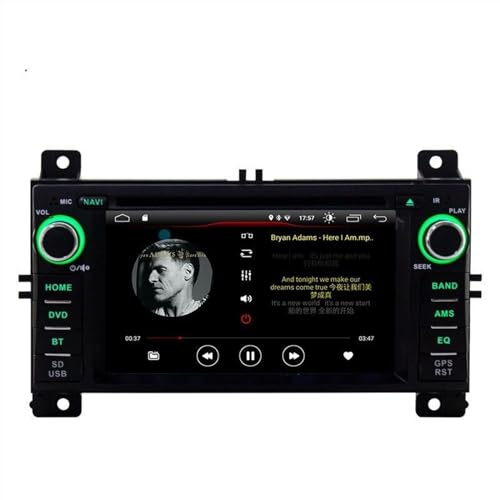 Qxryzp DSP Carplay Android 11 reproductor de DVD del coche, for Jeep, Grand Cherokee 2011 2012 2013 1 Din auto Radio Multimedia GPS Navi Audio estéreo Reproductor multimedia para coche