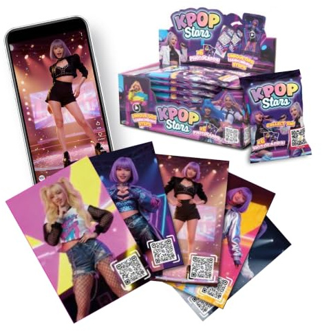 KPOP Stars Sammelkarten mit Fotokarten, 6 Stück im Beutel, 60 Karten, QR-Code mit Tanz