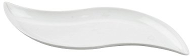 PZ 50 PIATTINO BIANCO ONDA WHITE LUNGHEZZA 19 CM ALTEZZA 1,5 CM SCODELLINA PIATTO PARTY APERITIVO HAPPY HOUR FOOD FOGLIA LEAF ONDULATA SCODELLA