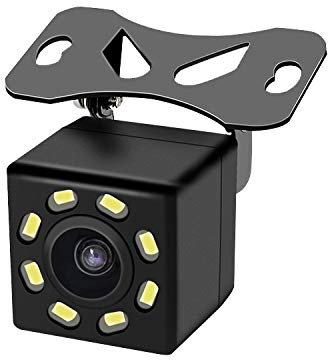 Telecamera per Parcheggio Retromarcia per Auto Furgoni Camper Impermeabile IP67 Visione Notturna Videocamera 8 LED Posteriore