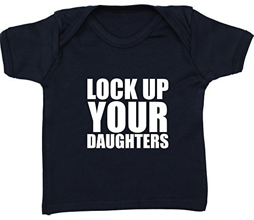 Hippowarehouse Lock Up Your Daughters Baby Unisex t-Shirt Short Sleeve Black