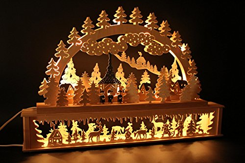SchwibboLa Original Erzgebirgischer Schwibbogen mit Erhöhung Lichterbogen XXL Verschieden Größen FREIE Auswahl (Motiv8: 72x45cm (BxH))