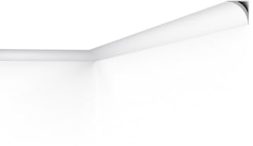NOËL & MARQUET NE1 PURE NOMASTYL Deckenleiste 2m | Moderne Stuckleiste 40x40mm mit Kabelkanal | Dezente Hohlkehlleiste Ultraleicht Weiß | Deckenabschluss aus Polystyrol von NMC