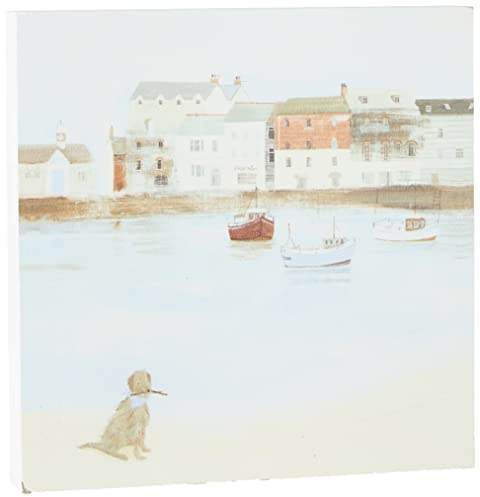 Hannah Cole Cornish Sea Dog Wooden Wall Art, Multi-Colour, 20 x 20 cm