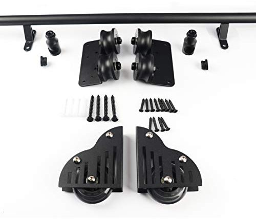 KINMADE Serene Rolling Ladder Hardware Library Sliding Ladder Hardware Kit with 39'' (1000mm) Round Track/Rail