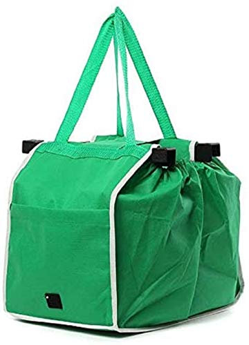 Provance Faltbare Einkaufswagentasche, Einkaufstasche passend für Alle gängigen Einkaufswagen, grün, ca. 55x29x24 cm, über 38 Liter Fassungsvolumen