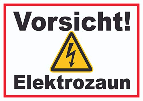 HB-Druck Vorsicht Elektrozaun Weidezaun Schild A5 Rückseite selbstklebend