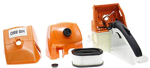 QHALEN Mango trasero para depósito de combustible de gas con filtro de aire para motosierra STIHL MS660 MS650 066 065
