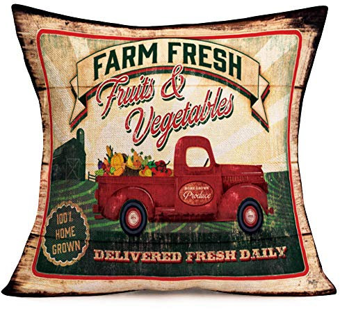 Fukeen Red Signs Board Do Not Disturb Kissenbezug Vintage Baumwolle Leinen Kissenbezug Zitate Gamer at Work with Gamepad Dekorative Home Sofa Kissen Shams 45,7 x 45,7 cm 18x18 Vintage Fall Red Truck