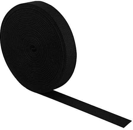 RETON 25mm Breite 10 Yards Schwarz Nylon Heavy Gurtband (25MM, 10 Yards)