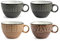 H&h set 6 tazze jumbo ethnic in stoneware assortito cc460