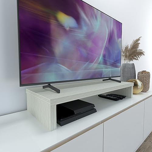 Henor Riser-Halterung für TV aus FSC® Holz 90 x 35 x 15 cm Eiche Stel. Unterstützt 60 kg.
