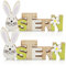 COM-FOUR® 2X Deko Aufsteller für Ostern - Schriftzug mit Osterhase - Osterdeko zum Hinstellen - Osterdekoration aus Holz