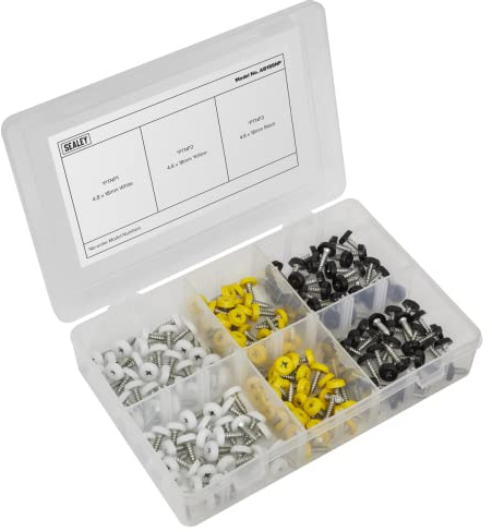Sealey AB195NP 195pc Numberplate Screw Assortment Plastic Enclosed Head