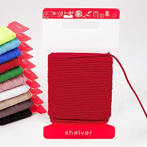 Shelver Premium Elastic Cord, 1.5mm Red, 5m