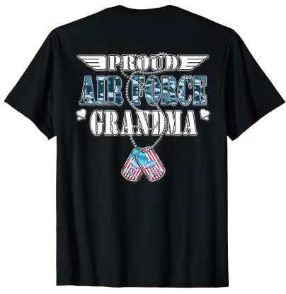 Stolze Air Force Oma Erkennungsmarken, US-Flagge, Flügel T-Shirt