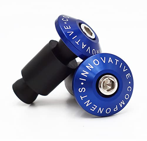 Hotiko Manopole Blocco Moto, 22mm Universale Moto Street Bike maniglie di manubrio End Bar Plugs-Blu