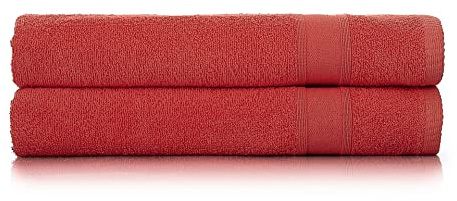 Tuiste Badetücher Rot Bordeaux |%100 Baumwolle Dushtücher Badetuch Set 2 Teilig | 2X Badetücher Set (70x140) | Weich und Saugstark | Farbe : Dunklerot