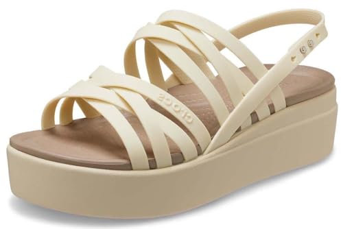 Crocs Donna Brooklyn Strappy Low Wedge Sandalo, Bone, 41/42 EU