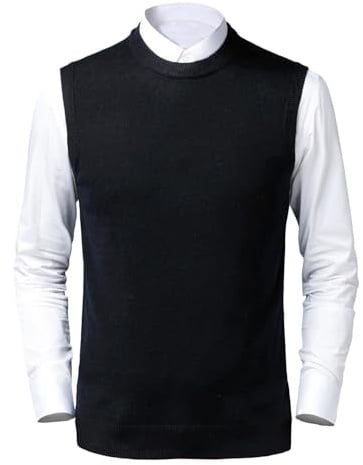 Btmpmcs Gilet da Uomo Inverno Girocollo Senza Maniche Gilet Maglia Pullover Misto Lana Comfort Maglione Casual Classico Commerciale Maglieria Canotte Cardigan Panciotto