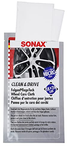 SONAX Felgen-Pflegetuch 18x26cm Felgen-Finish Felgen-Reiniger Mikrofaser-Tuch