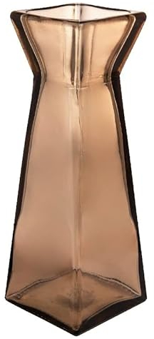 Glasvase, Blumenvase Pyramid massives Glas, Bodenvase, groß, für Pampasgras, 30 cm, Braun