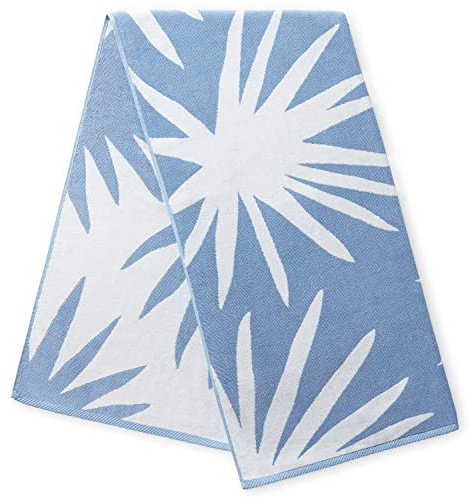 Laguna Beach Textile Co. Tropical Cabana Beach Towel - Oversized, Plush 630 GSM Cotton - Agave Blue
