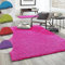 VIMODA Hochflor Teppich Prime Shaggy Langflor Wohnzimmer Schlafzimmer Rund Farbig, Farbe:Pink, Maße:300x400 cm