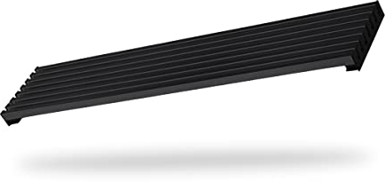 Rejilla de Ventilación para Horno o Frigorífico Negra - Ideal para Todo Tipo de Muebles de Cocina de 60 cm de Ancho - Medidas 59,8 x 12,4 cm - Rejilla de Aluminio con 7 lamas - Color Negro - Harte
