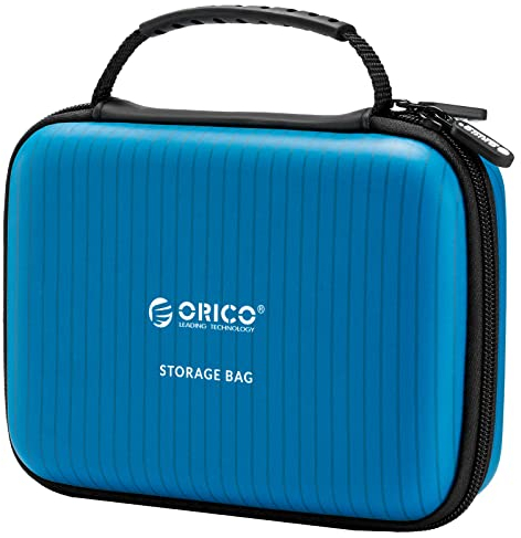 ORICO Custodia Rigida 3.5'', Impermeabile Antiurto Custodia Hard Disk Esterno per 2,5/3,5 Pollici SSD/HDD, con Dimensione Interna 18.8 * 12.8CM.(Blu)
