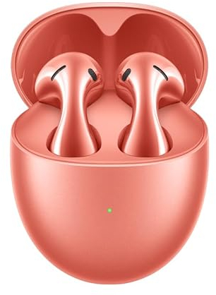 HUAWEI FreeBuds 5 TWS Bluetooth-Kopfhörer, Ultra-magnetischer Lautsprecher, kontinuierliche Kurven für eine optimale Passform, bis zu 30 Stunden Akkulaufzeit, IPX4 wasserdicht, Korallenorange