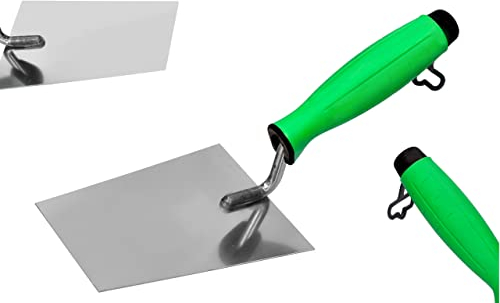 ToolSpace Cazzuola trapezoidale in acciaio inox con manico gommato, 140 mm, strumento di costruzione universale