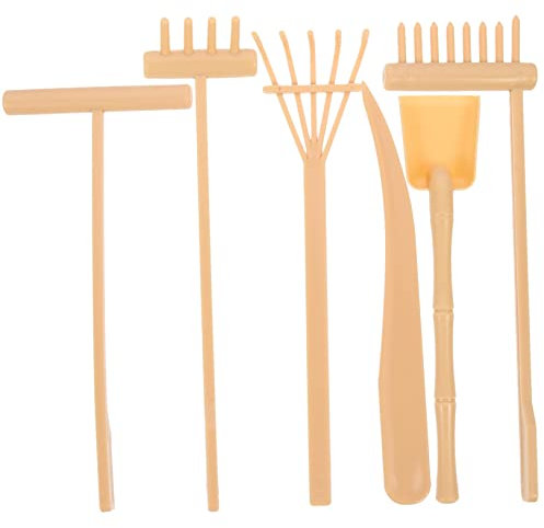 GOOHOCHY 6 Pièces Zen Table De Sable Râteau Accessoires De Bureau Kit De Jardin Zen Accessoires De Jardin Zen Râteau De Jardin Zen Mini Râteaux De Jardin Zen Jardin Zen pour Bureau Outil