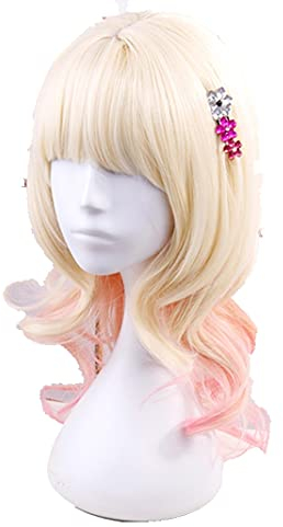 Diabolik Liebhaber Cosplay Perücke Komori Yui Licht Blondine mit Rosa COS Perücken Hitzebeständige synthetische Haare COS Wigs + Headwear Hairpin