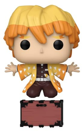 POP Anime: Zenitsu Agatsuma Protecting Nezuko's Box Limited Edition Funko Vinyl Figure (Bundled with Compatible Box Protector Case), Multicolor, 3.75
