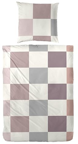 Westminster Feinbiber Bettwäsche 135x200 Karo lila Beere Puder 173087-76