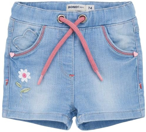 Bondi Baby Mädchen Jeans Bermuda Flower 86886 | Blue Denim