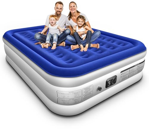 Xsleep Queen Air Mattress with Built in Pump 18Raised Inflatable Mattress Queen Airbed Blow Up Mattress Luxurious Comfort for Home and Guests 80*60*18Air Bed 3 Mins Fast Inflate/Deflate 660lbs Max