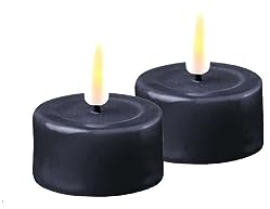 ReWu LED Kerze Deluxe Homeart, Indoor LED-Kerze mit realistischer Flamme, warmweißes Licht - Royal Blau Teelicht