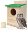 Screech Owl House, Eule Vogelhaus Groß Handgemachte Holz Kreise Öffnung Kreischbox für Außen mit Befestigungsschrauben und einem Beutel Holzspäne, Einfache Montage erforderlich