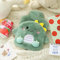 Cartoon-Wärmbeutel aus Kunstfell, Handwärmer, Plüschtuch, Kaninchenfell-Imitation, Wärmflasche, niedliches Kaninchen, Dinosaurier, Bär, Ente, for Winterbedarf, Geschenke (Color : Brown green white ye