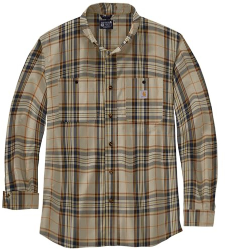 Carhartt Men's Rugged Flex Relaxed Fit Lightweight Long-Sleeve Shirt, Oat Milk, XL