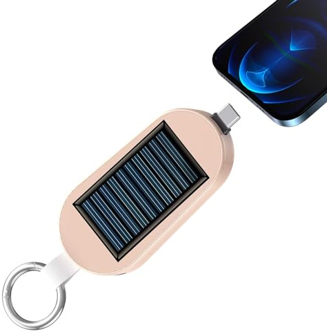Solar Key Chain Mobile Phone Charger, 3000 mAh Portable Mobile Solar Bank, Solar Bank Type C Charger, Key Chain Charger, Phone Tablet Keyring Charger
