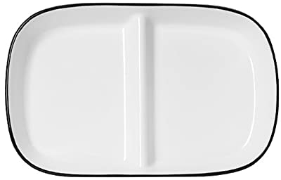 DouYuan Céramique Assiette Controle de Portion, Assiette Dietetique 2 Compartiment Adulte, Assiettes Divisées pour La Perte Poids