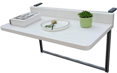 SGKOMN Hanging Table Klappbarer Balkontisch, Am Geländer Aufgehängt, Höhenverstellbarer Garten-Beistelltisch Für Den Außenbereich, Wandtisch Aus Metall-Aluminiumlegierung(47.24 * 15.74in)