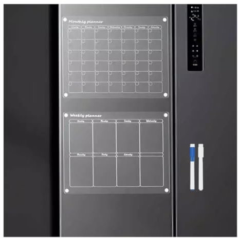 Magnetischer Wochenplaner, Magnetischer Kalender für den Kühlschrank mit Trockenlöschfunktion, Whiteboard für den Kühlschrank, Tafel für Organisation, Menüplanung und Einkaufsliste | REUSABLEPLAN