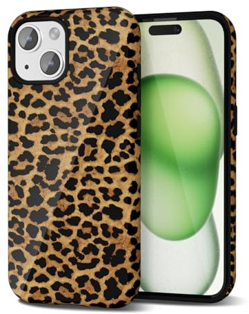 Svanove Cheetah Print Phone Case for iPhone 15 Plus Case Girly Trendy Leopard Pattern, Retro Cool Animal Print, Luxury Cute Case for Women, Aesthetic Y2k Hard Shell Plastic, Brown Fall
