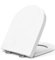 Kyllog D Shape Soft Close Toilet Seat, White, Modern, Easy Clean, Top Fixing, Stainless Steel Hinges
